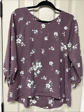 Papermoon Mauve Floral Draped Blouse